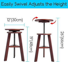 MEEDEN Wooden Drafting Stool with Adjustable Height-Dark Walnut-G-005 MEEDEN