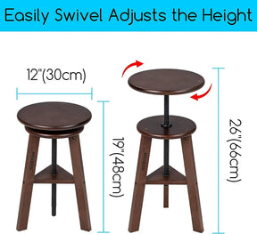 MEEDEN Wooden Drafting Stool with Adjustable Height-Walnut-G-005 MEEDEN