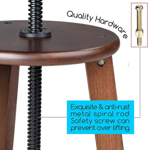 MEEDEN Wooden Drafting Stool with Adjustable Height-Walnut-G-005 MEEDEN