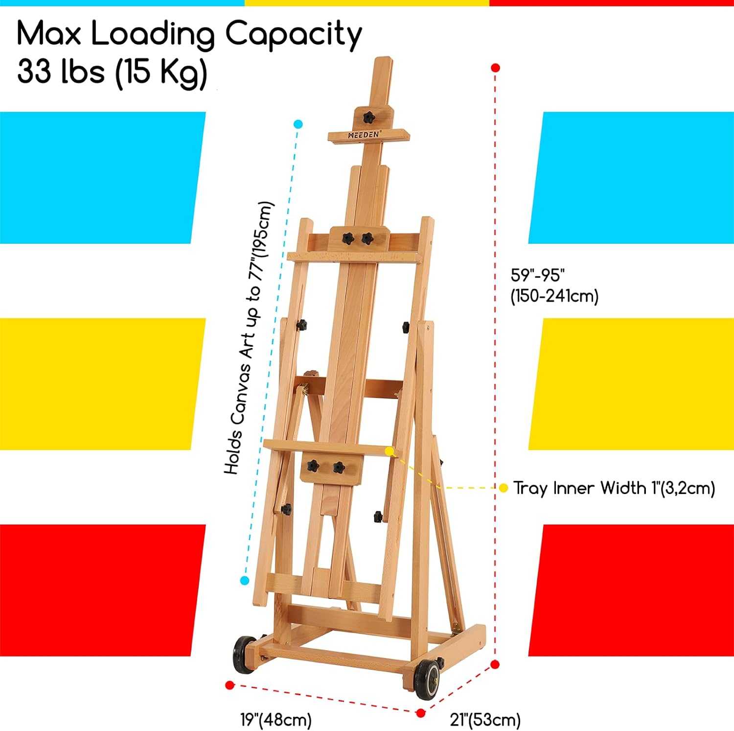 MEEDEN Versatile Studio H-Frame Artist Easel-W14