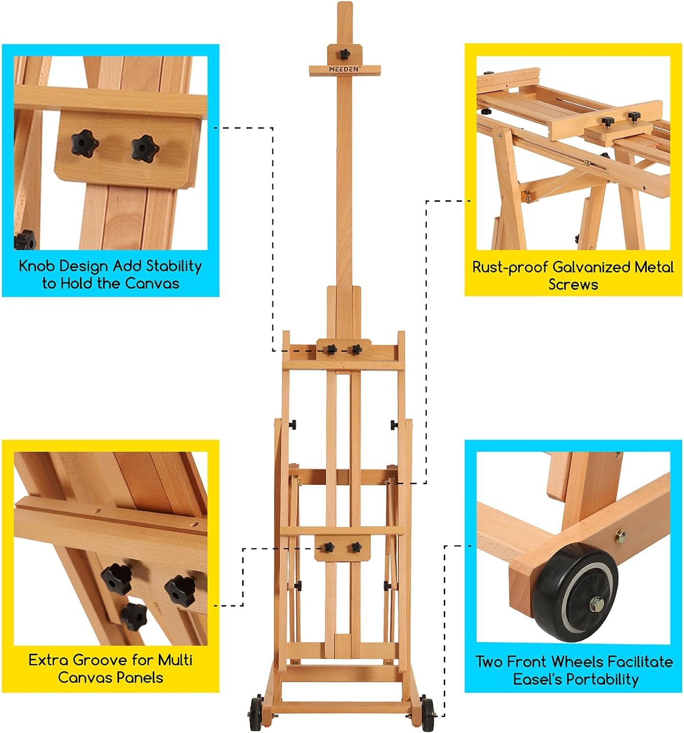 MEEDEN Versatile Studio H-Frame Artist Easel-W14