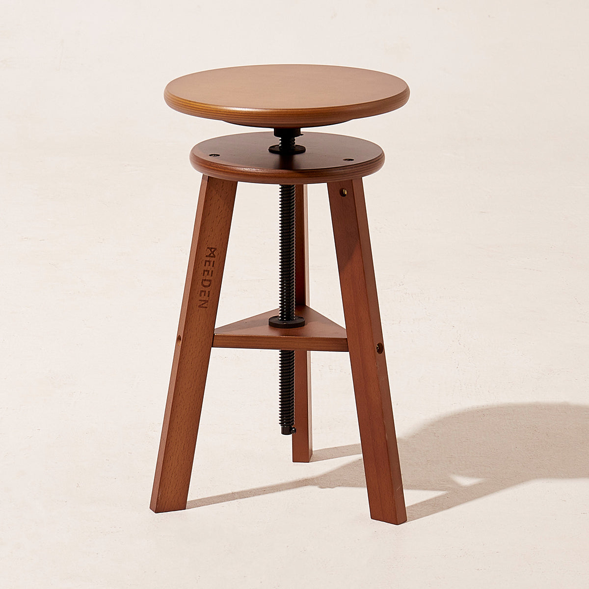 MEEDEN Wooden Drafting Stool with Adjustable Height-Walnut-G-005