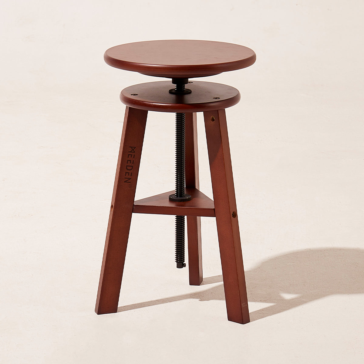 MEEDEN Wooden Drafting Stool with Adjustable Height-Dark Walnut-G-005