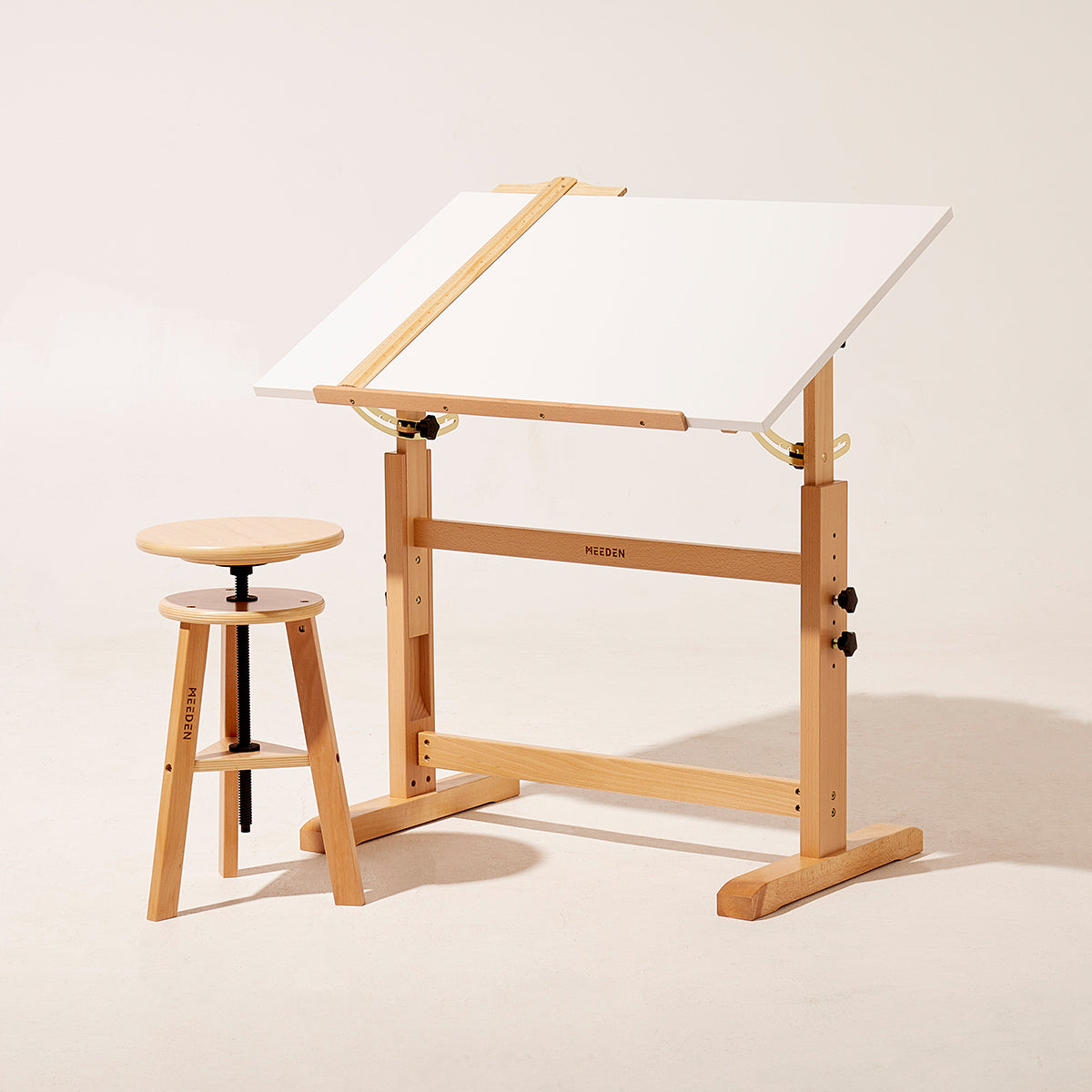 MEEDEN White Board Drafting Table and Stool Set