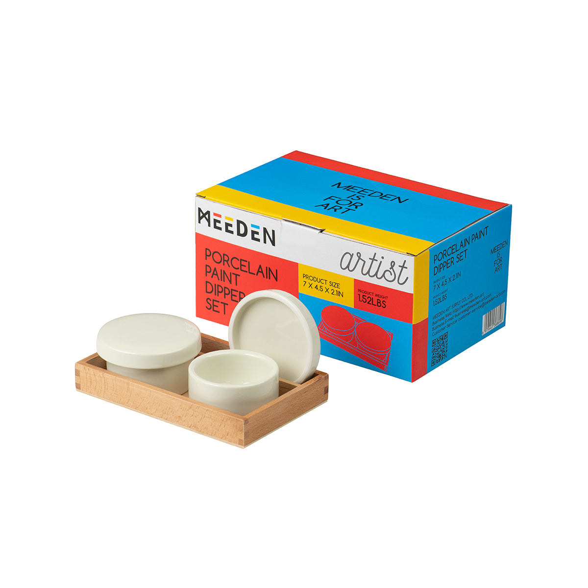 MEEDEN Ceramic Double Palette Cup with Cover