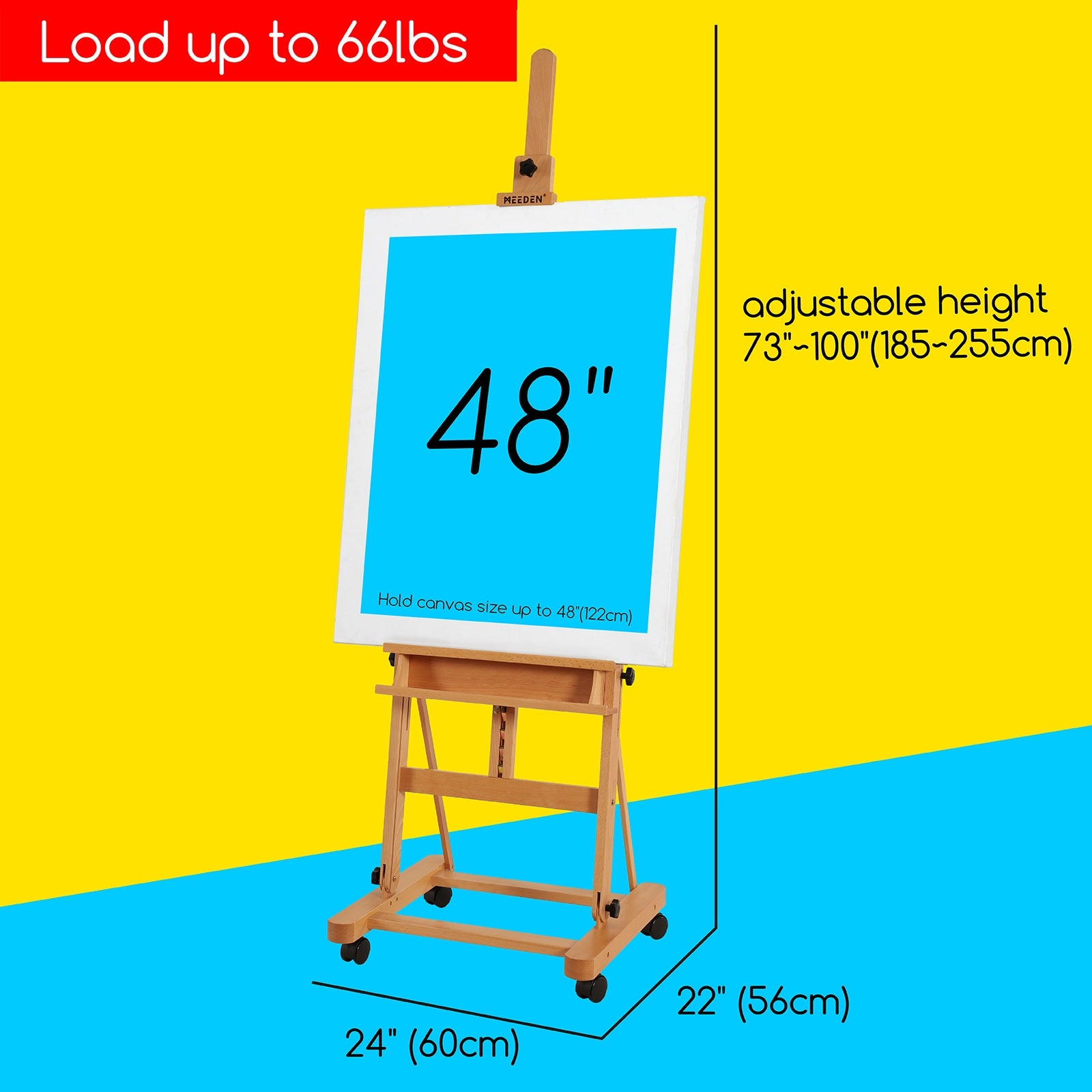 MEEDEN H-Frame Artist Easel with Storage Tray-W02