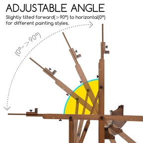 MEEDEN Enlarged Heavy-Duty H-Frame Artist Easel - W11 Pro Walnut