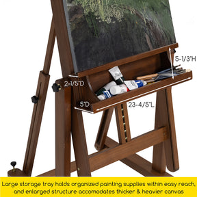 MEEDEN Enlarged Heavy-Duty H-Frame Artist Easel - W11 Pro Walnut