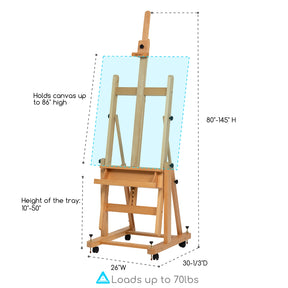 MEEDEN Enlarged Heavy-Duty H-Frame Artist Easel- W11 Pro