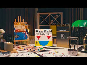 MEEDEN 44 Pcs Oil Painting Set with Tabletop Easel, 24 x 12ml Oil Paint